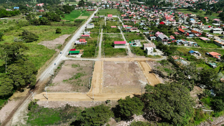 Vista aérea de los lotes de Freesia III en Miraflores, Oxapampa